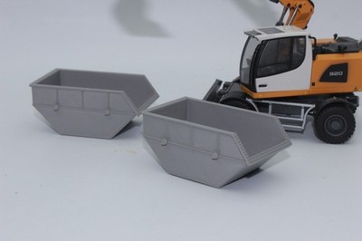 2x Absetzcontainer  grau  7 cbm  1:50 Container für LKW  oder Ladegut  NEU