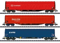 Minitrix 18801 N 3-Set Schiebeplanenwagen Ep. Vi Aae/Vtg