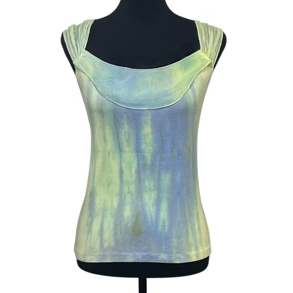 Top Me & Ko Y2K Tie Dye Manga Acanalada Transparente Fairycore Boho Multicolor Talla XL Foto 2 de 4