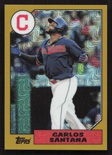 2017 Topps Carlos Santana Silver Pack Gold #/50 Chrome Refractor 1987 87-CSA