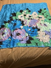 Vintage Silk Scarf by Honey. Vibrant Floral Design. Made In Japan 30" Square
