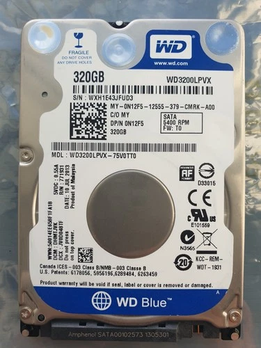 Western Digital 320GB WD3200LPVX-75V0TT0 2.5" SATA HARD DRIVE WD - DCM: DHMTJVK