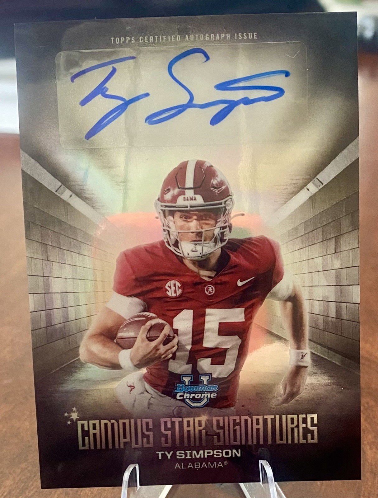 2025 Bowman U Chrome Ty Simpson Campus Star Signatures Refractor Alabama SP