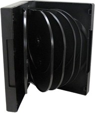 Black 12 Disc CD/DVD/Blu-ray Case with 5 Flip Trays and Outter Clear Artwork