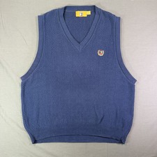 Vintage Duck head Knit Sweater Vest Large Navy Blue USA Made Classic Preppy