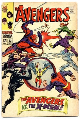 Avengers #53 G, John Buscema art. Vs. X-Men, Marvel Comics 1968