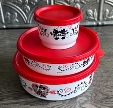 new Tupperware Set of 3 Mickey/Minnie Mouse Containers; #4914, 1551, 3673