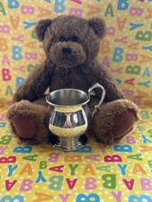 Vintage Silver Pewter Pedestal Baby Cup.