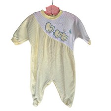 Vintage Pastel Embroidered Duck Spring Sleeper 6 Months