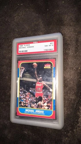 Michael Jordan Bulls 1986 Fleer Basketball #57 RC Rookie Card - PSA 8 NM-MT