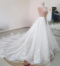 Detachable Skirt Wedding Overskirt Tulle White Ivory Wedding Bridal Train