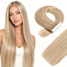 Tape In Hair Extensions Remy Human Hair 24 Inch 50g 20 Pieces cuticle aligned