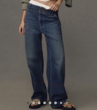 NWOT Anthropologie Pilcro Eventide Wide-Leg Trouser Pilcro Jeans 28 x 27 3/4