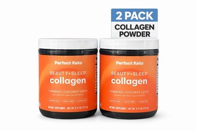 Collagen Powder Sleep Support Perfect Keto Beauty Sleep Turmeric Coconut Latte