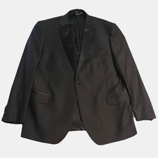 Jos. A Bank Signature Tuxedo Jacket Men 48 Regular Black Notch Lapel Double Vent
