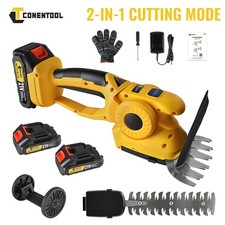 21V Cordless Hedge Trimmer 2in1 Grass Shear Shrub Branch Cutter 2 Batteries 2026