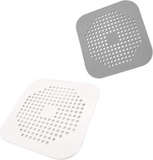 Square Drain Cover Shower 5.7-inch TPR Drain Hair Catcher Flat Silicone Plug