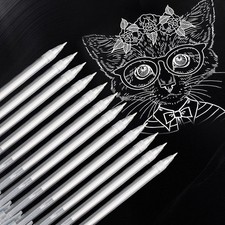 12Pcs White Ink Pen Highlight Fine Liner, 0.8Mm Fine Point Gel Pens, Waterproof