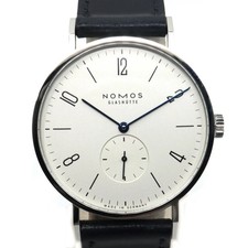 NOMOS Tangente 38 TN1A1W238 White Watch Manual Winding SS Leather Men Used