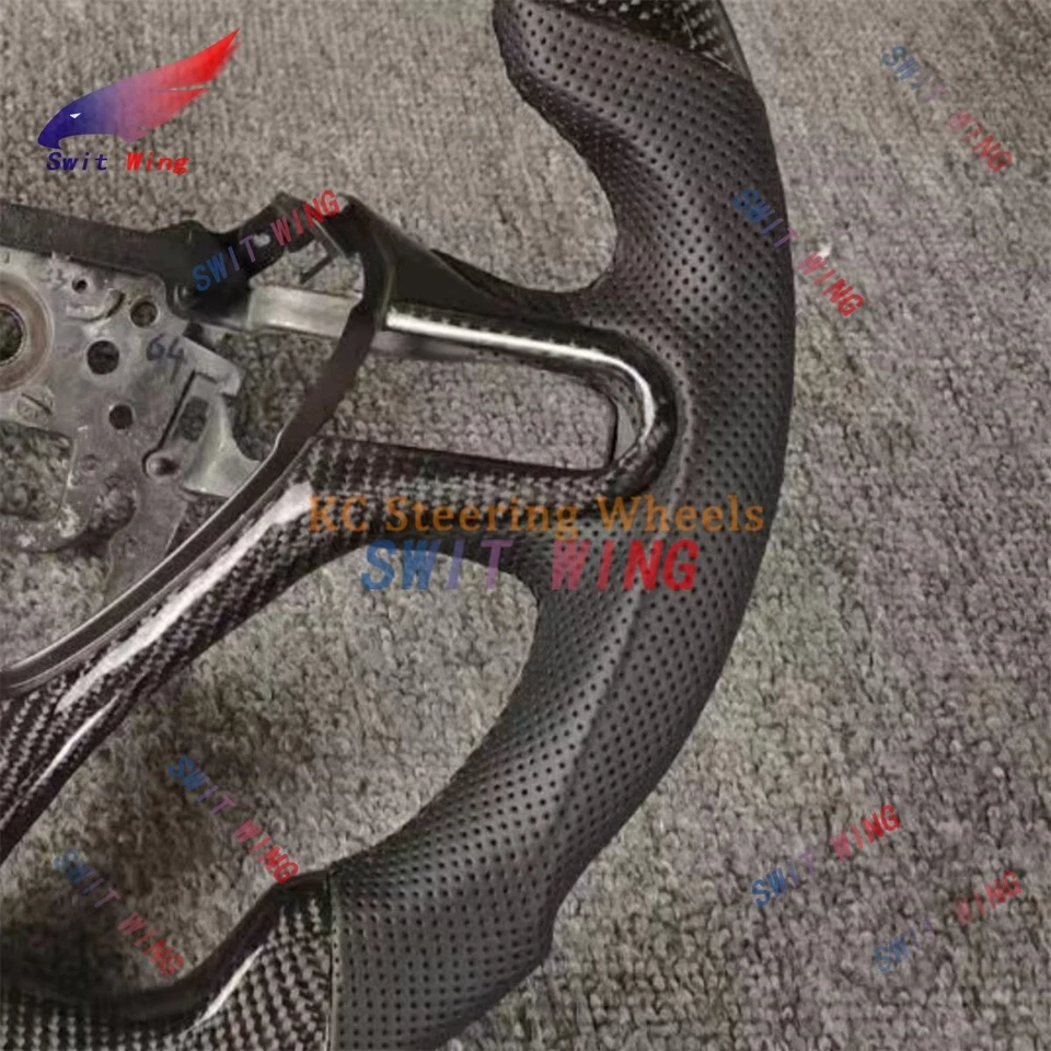 Volante de fibra de carbono personalizado para Honda Fit Jazz 2009-2014 segunda generación Foto 2 de 4