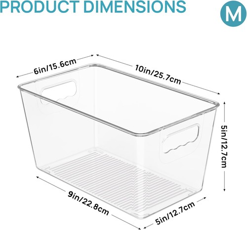 Vtopmart Clear Plastic M(10”L x 6”W x 5”H), - Picture 2 of 7