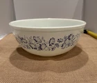 Vintage Pyrex COLONIAL MIST 404 Mixing Bowl White with Blue Flowers