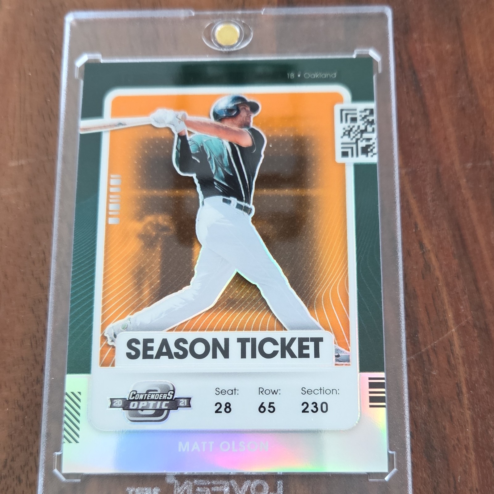 Panini 2021 Contenders Matt Olson 21/49 Oakland Athletics #47 Prizm Insert