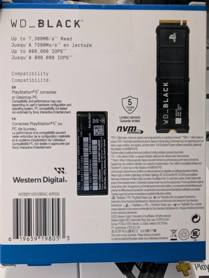 Western Digital BLACK SN850P 1TB Internal SSD PCIe Gen 4x4 with Heatsink for PS5 - Image 2 of 4