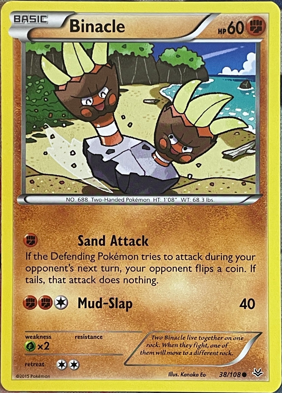 Binacle - 38/108 - XY Roaring Skies Pokemon 2015