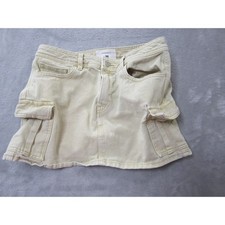 Vintage Y2K TERRANOVA Womens Denim Mini Skirt Size S Zip Pockets Frayed Hem