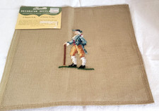Vintage 70s Bucilla Needlepoint Canvas Colonial Gentleman History 11"x 11"