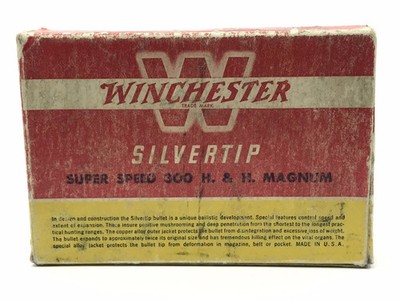 EMPTY Winchester 300 H&H Mag Super X Silvertip Box 1960 Vintage NO AMMO 