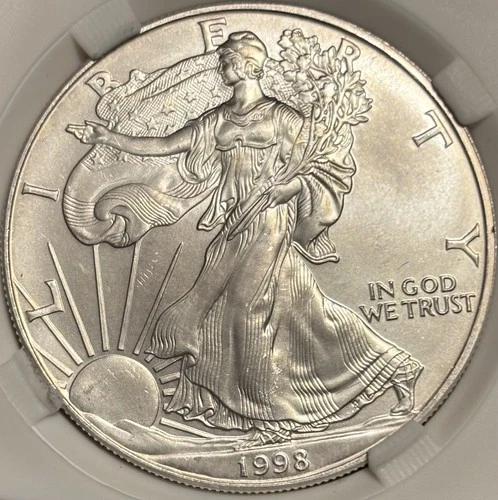 1998 1oz American Silver Eagle .999 BU; Better Year~Lower Mintage