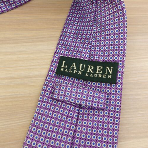 LAUREN Ralph Lauren Neck Tie Mens Purple Foulard Medallion Luxury Tuxedo Suit - Picture 2 of 9