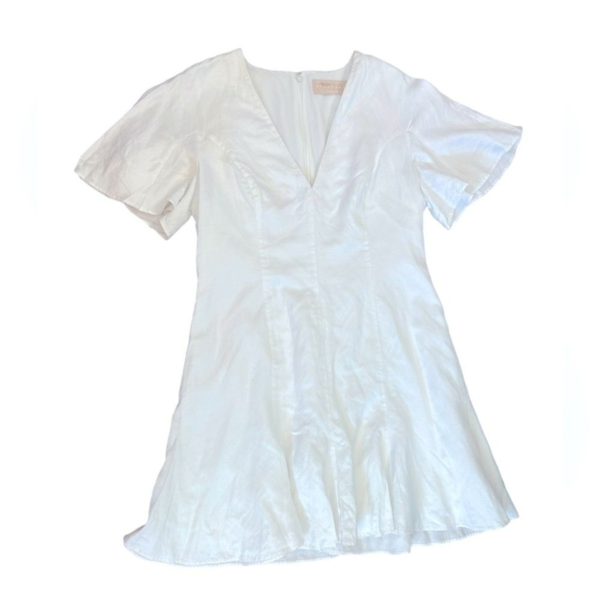 Keepsake Women's Ivory Magnetic Mini Dress Linen Blend FIT & Flare Size 10 Keepsake Women's Ivory Magnetic Mini Dress Linen Blend FIT & Flare Size 10