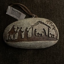 Beautiful Nativity Christmas Ornament Engraved Resin Quality Mary Joseph Jesus 