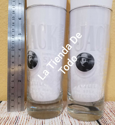 TENNESSEE SOUR MASH OLD NO. 7 GLASSES PAIR FOR JACK DANIELS COLLECTORS FANS READ