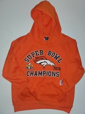 Denver Broncos 2015 Superbowl 50 Champions Orange Hoodie Youth Small