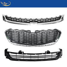 3pcs Grill Fits 2014-2016 Chevrolet Malibu Front Uppercenterlower Grille Set 3pcs Grill Fits 2014-2016 Chevrolet Malibu Front Uppercenterlower Grille Set