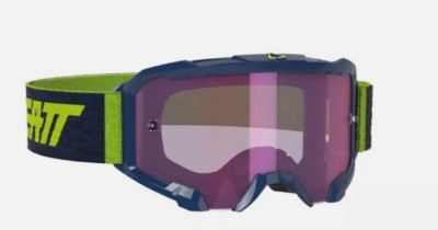 LEATT 4.5 IRIZ GOGGLES VELOCITY TEAR OFF INK WITH PURPLE LENS MOTOCROSS MX