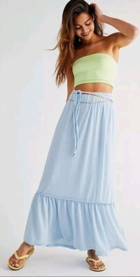 Free People FP Beach Coral Convertible Maxi Wrap Skirt Dress XS