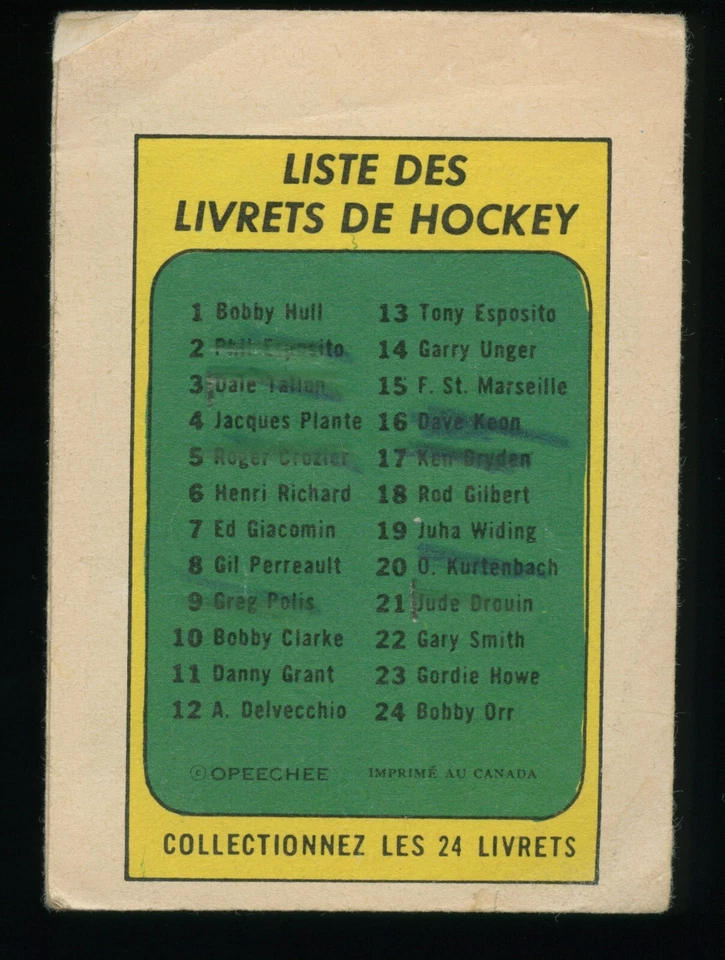 Jude Drouin FRENCH 1971-72 O-Pee-Chee/Topps Booklets #21 OPC Marked Low Grade - Image 2 of 4