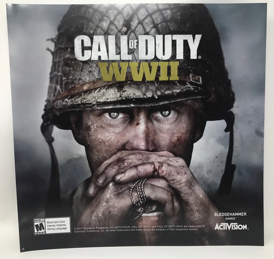 Call Of Duty WWII 14" x 14.5" Duratrans Poster + 9" x 25" Sticker EXC CONDITION - Image 3 of 4