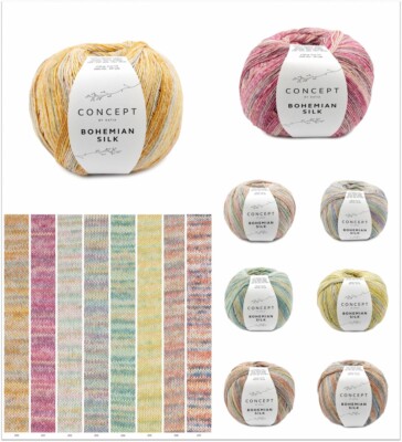 150g Katia Bohemian Silk Farbeverlaufsgarn Wolle Stricken Häkeln GP 146,33 /1kg