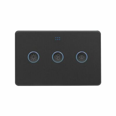 Deta Matte Black Grid Connect Smart Single Fan Speed Controller With Touch Light