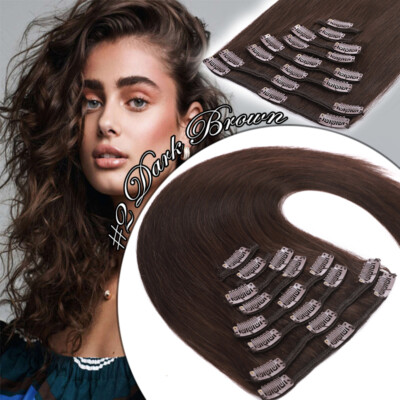 CLEARANCE Clip In 100% Remy Human Hair Extensions Full Head Highlight Balayage