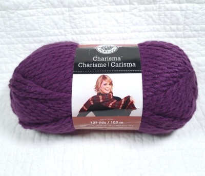 Charisma Loops & Thread Dark Purple Skein  Bulky Yarn 3.5 oz 109 Yd Vtg S12/581