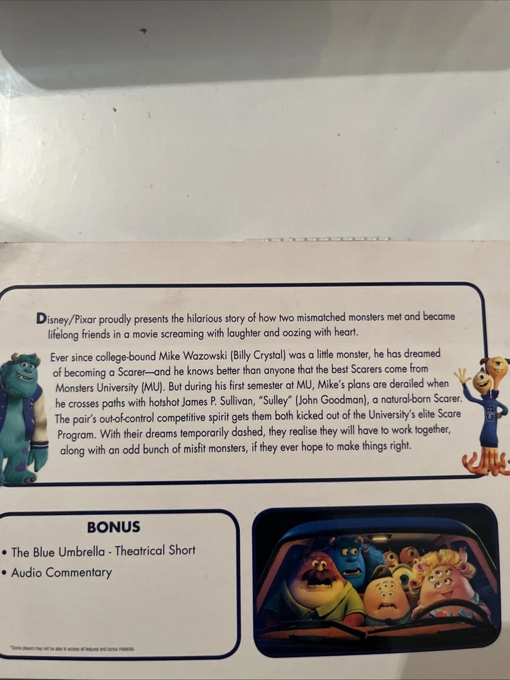 Monsters University. Blu-Ray. Sealed. Disney. Pixar. - Image 2 of 4