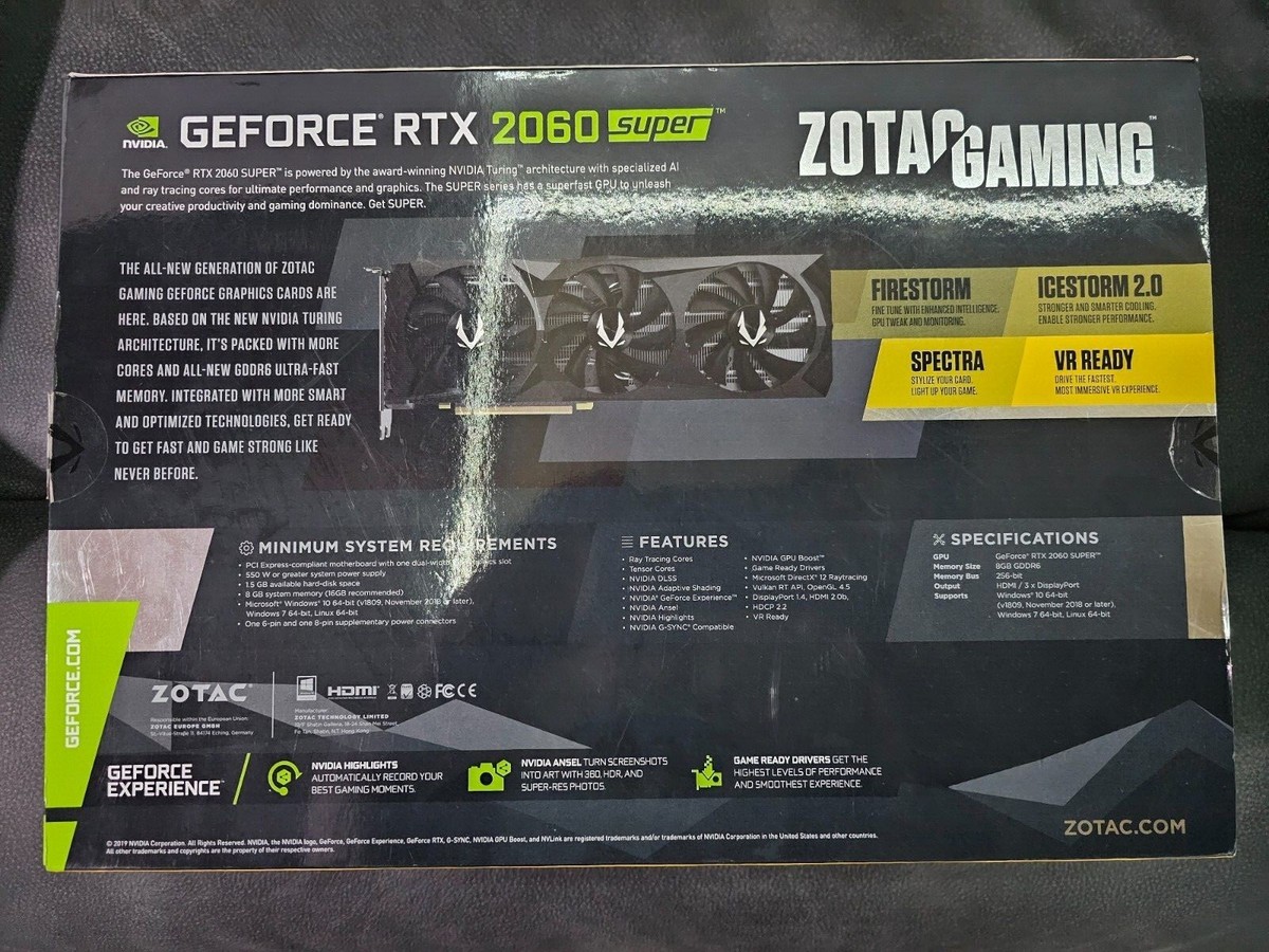 NVIDIA GeForce RTX 2060 SUPER 8GB ZOTAC AMP Extreme Gaming