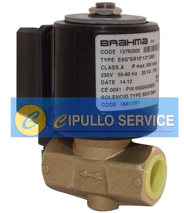 ELETTRO VALVOLA GAS BRAHMA E6G SR10 1/2 BE6 GMO 13762002 REGOLAZIONE PORTATA
